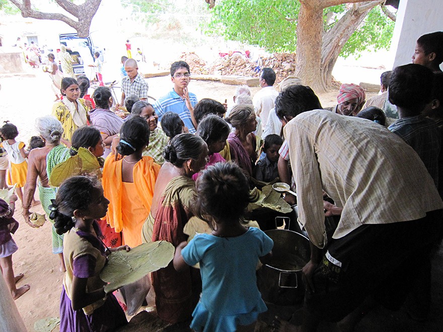 Food Distribution in Tadivada Village, Andhra Pradesh