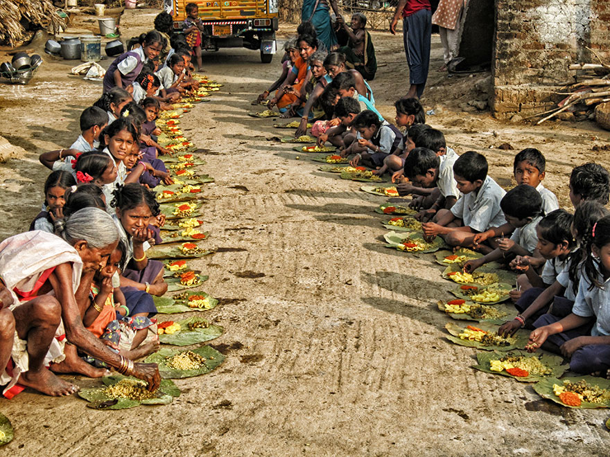 Food Distribution in Chinnapuram Village, Andhra Pradesh